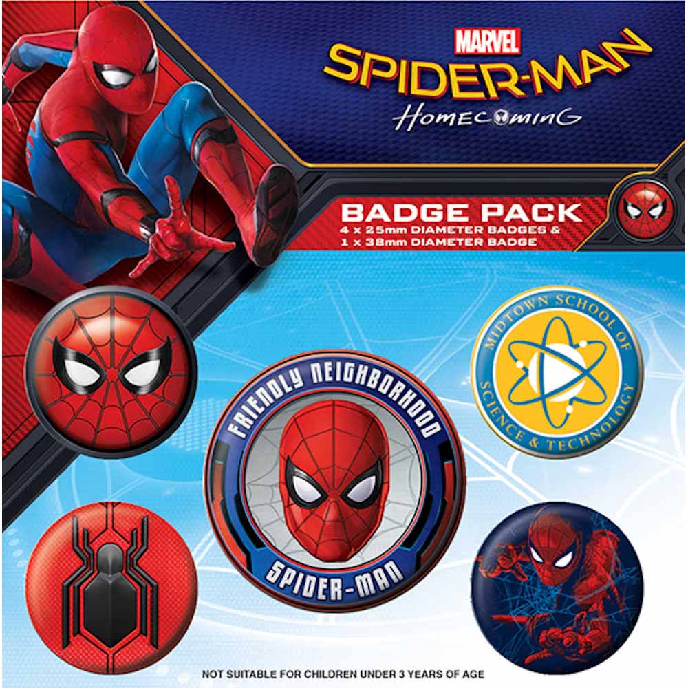 SPIDERMAN スパイダーマン - Homecoming 5個セット / バッジ - PGS